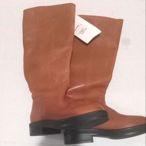 Mango Woman high Boots leather brown size 36